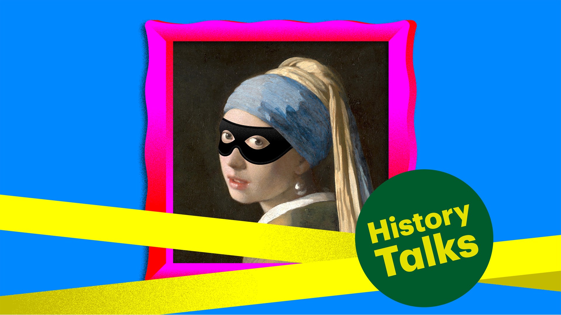 Die Grafik zeigt das Gemälde "Das Mädchen mit dem Perlenohrring" in abgewandelter Form.