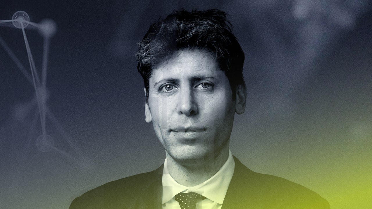 Das Cover zum Podcast "Die OpenAI Story" zeigt OpenAI-Chef Sam Altman im Anzug