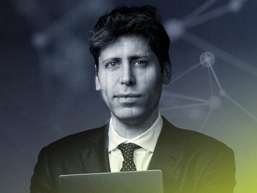 Das Cover zum Podcast "Die OpenAI Story" zeigt OpenAI-Chef Sam Altman im Anzug Das Cover zum Podcast "Die OpenAI Story" zeigt OpenAI-Chef Sam Altman im Anzug