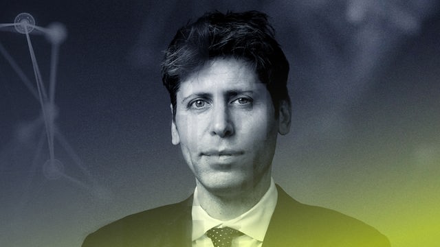 Das Cover zum Podcast "Die OpenAI Story" zeigt OpenAI-Chef Sam Altman im Anzug