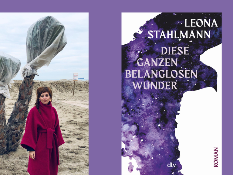 Die Autorin Leona Stahlmann und das Buchcover von „Diese ganzen belanglosen Wunder“