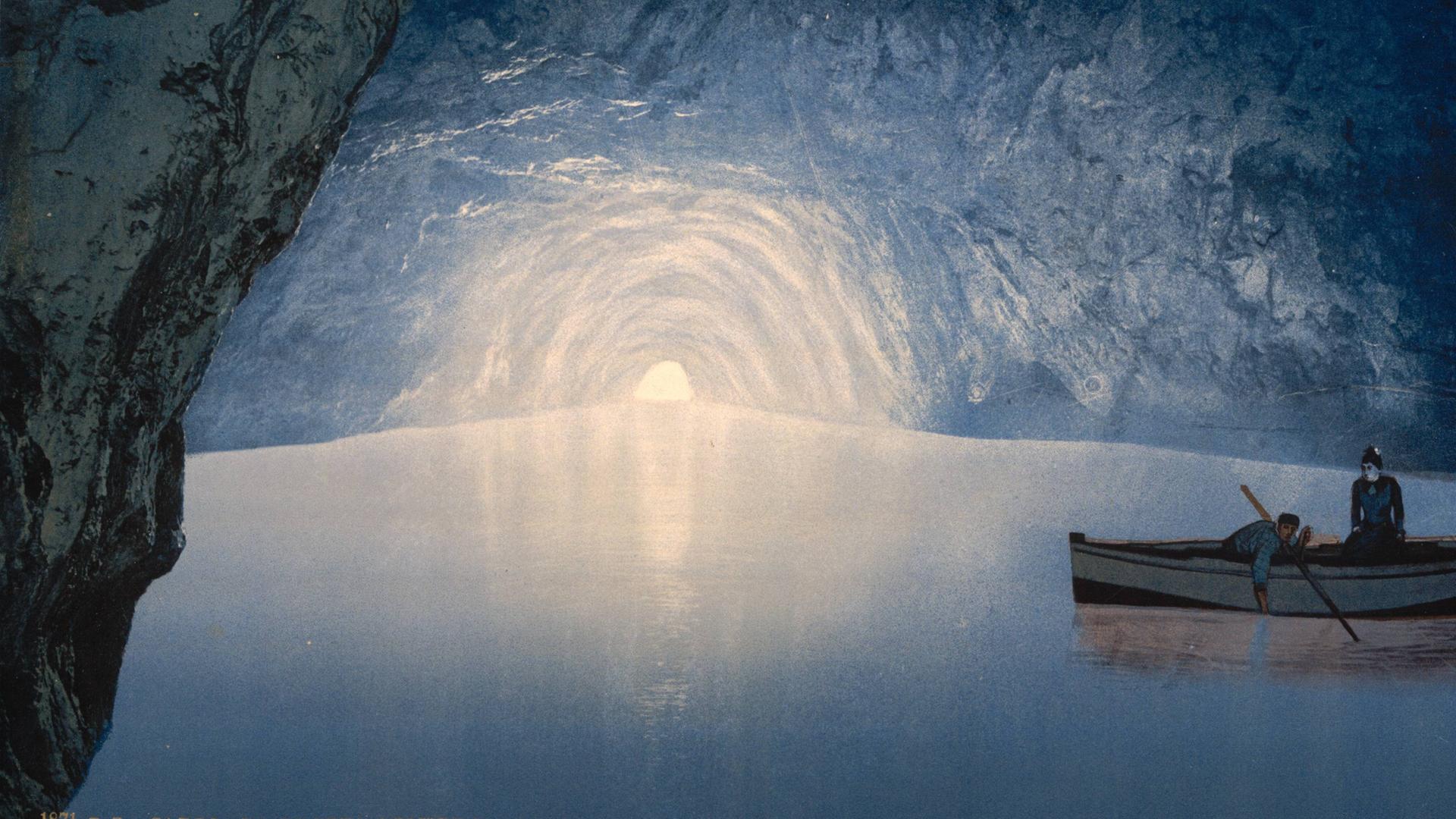 Gemälde "Blaue Grotte", Italien, etwa 1890 bis 1900