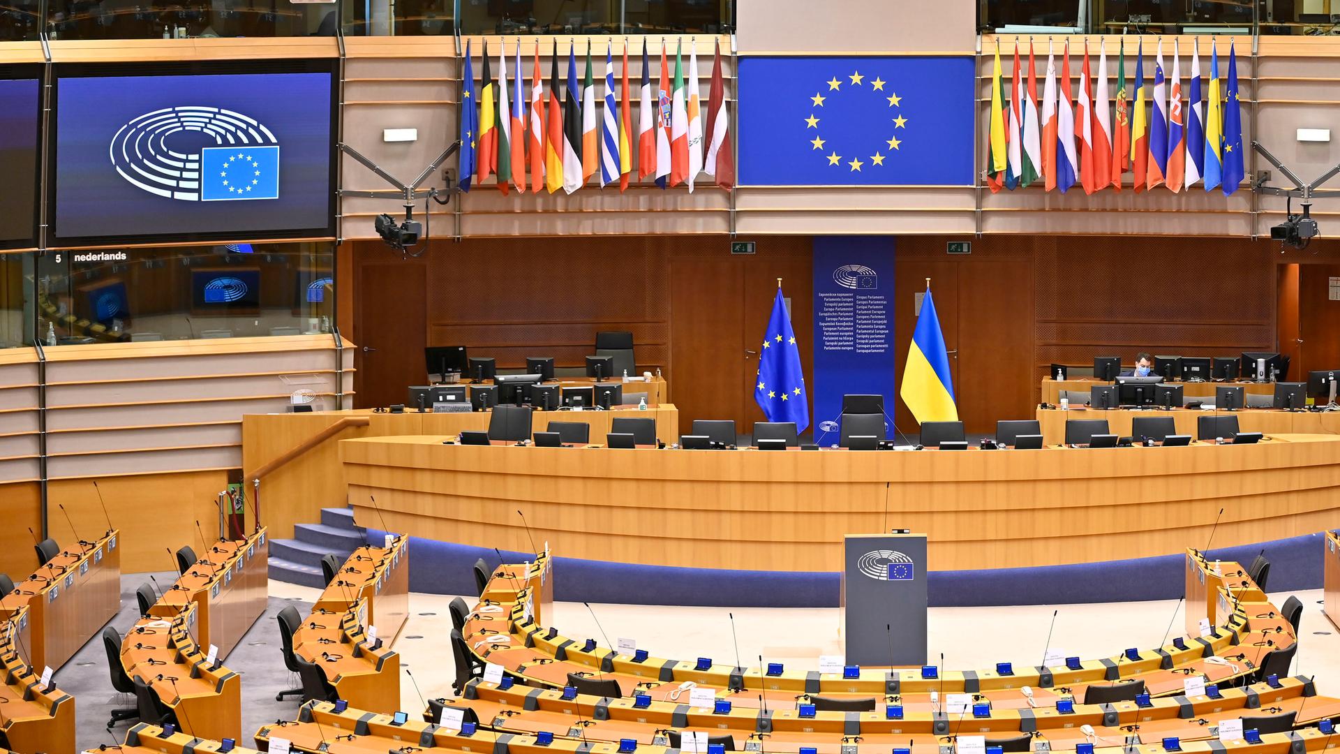 Der Planarsaal des Europäischen Parlaments in Brüssel