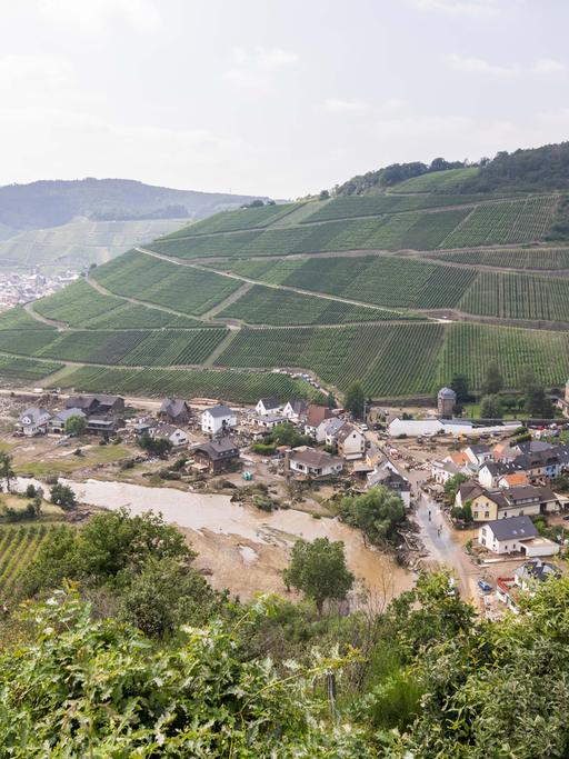 Im Juli kam es im Ahrtal und weiteren Gebieten von Rheinland-Pfalz und Nordrhein-Westfalen zur Flutkatastrophe; 134 Menschen starben. Die Wassermassen zerstörten ganze Orte und teils auch Weingüter.