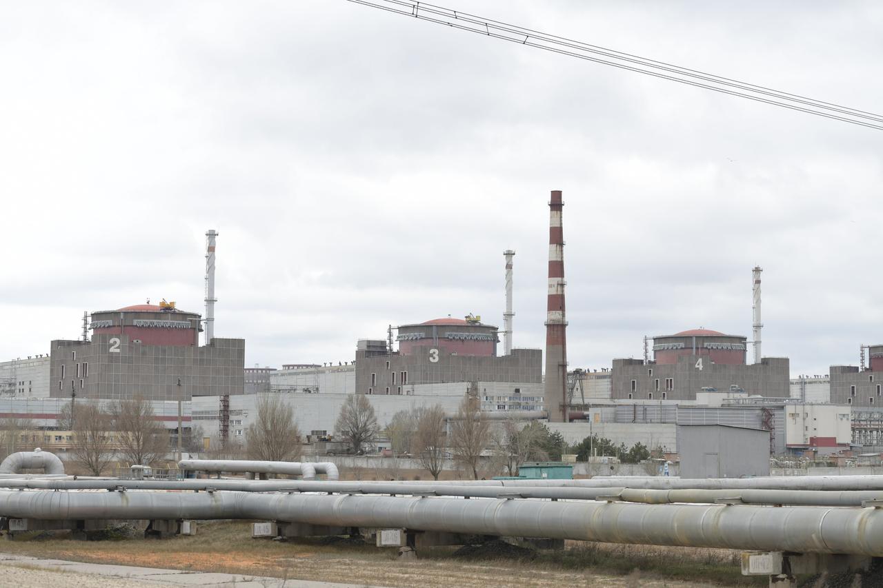 Blick auf das Atomkraftwerk Saporischschja in der Ukraine