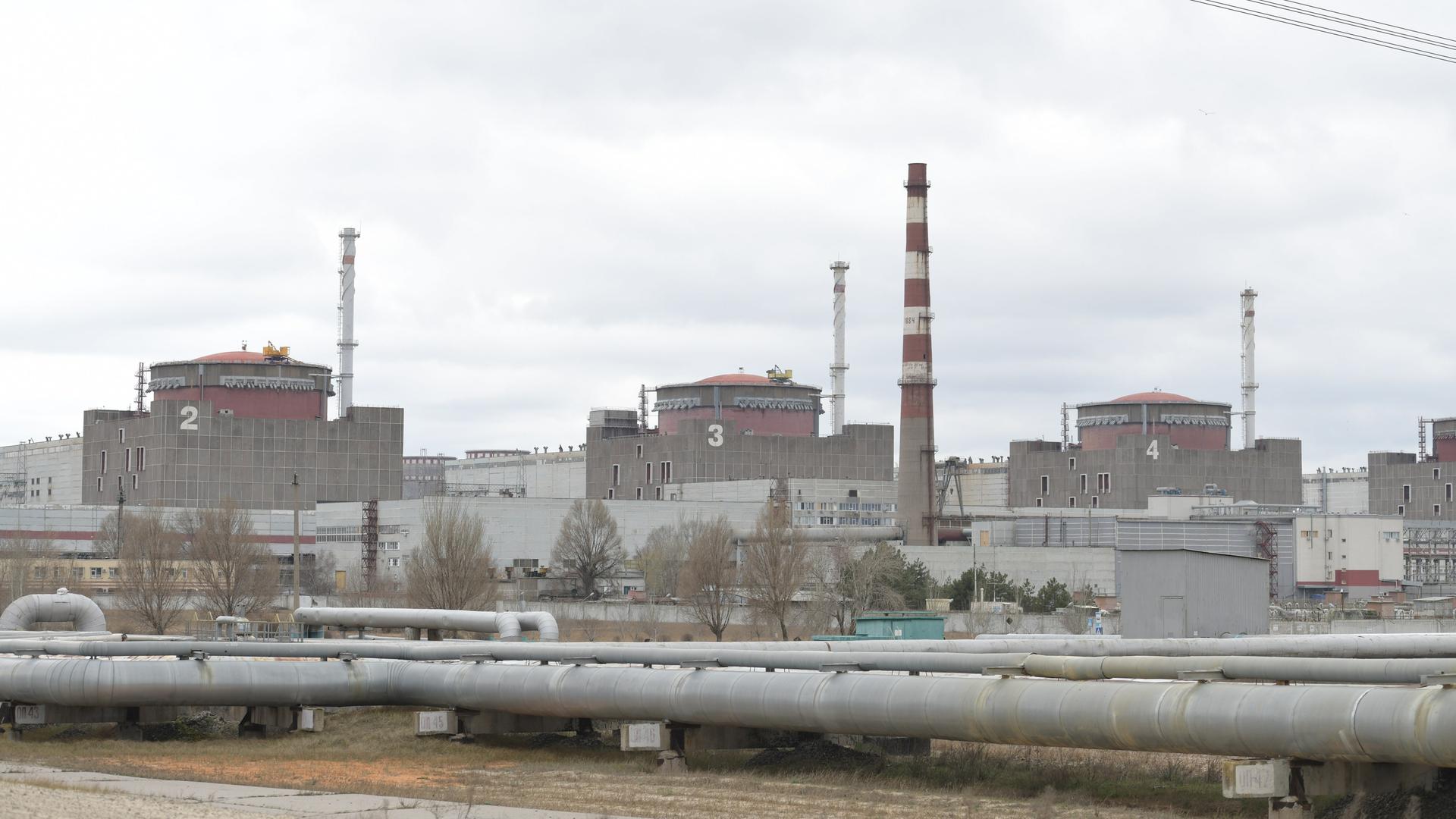 Blick auf das Atomkraftwerk Saporischschja in der Ukraine