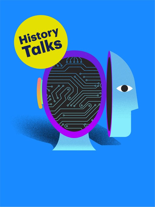 Die Grafik zeigt zwei Kopfhälften, darin eine Platine.