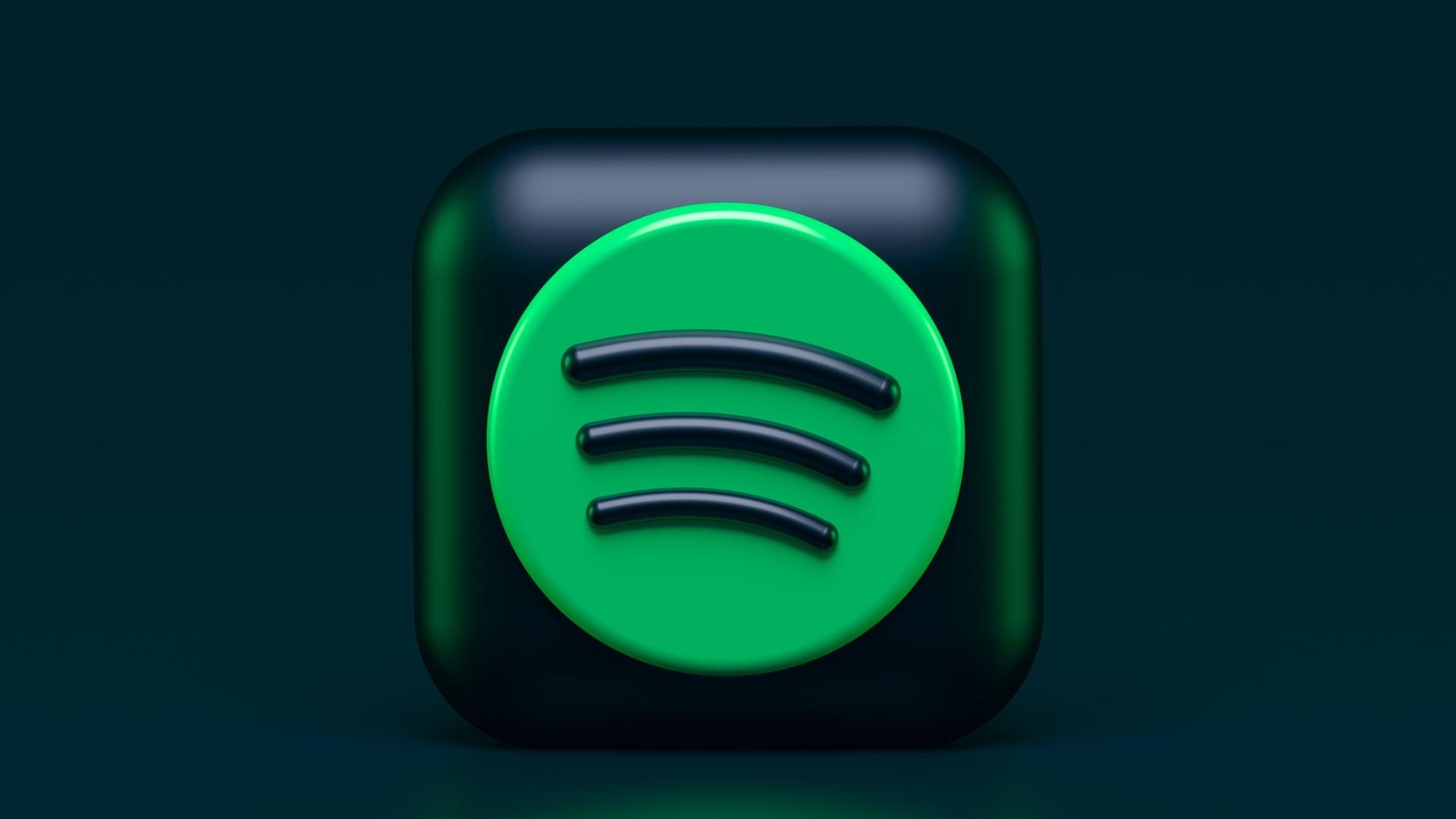 Kubus mit Spotify Logo