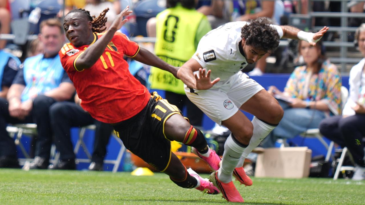 Szene aus dem Fußball-WM-Spiel Belgien gegen Ägypten in Seattle