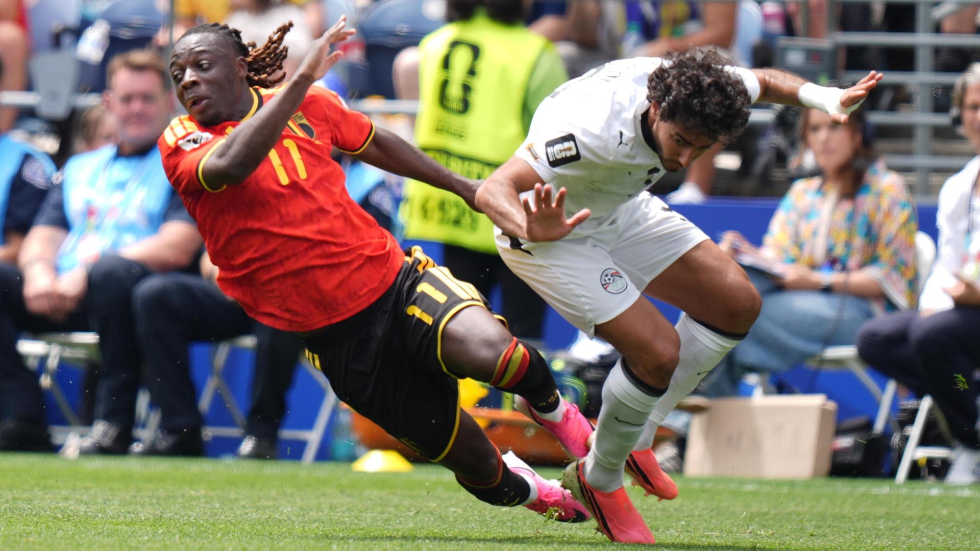 Szene aus dem Fußball-WM-Spiel Belgien gegen Ägypten in Seattle