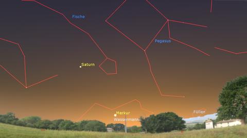 Merkur, der kleinste und sonnennächste aller Planeten, zeigt sich an den kommenden Abenden tief am Westhimmel