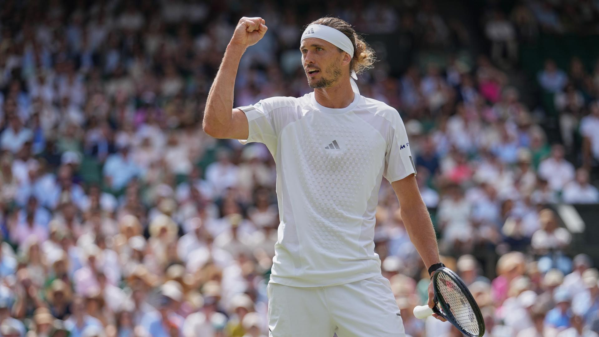 Alexander Zverev im Wimbledon-Halbfinale gegen Arthur Fery. Alexander Zverev im Wimbledon-Halbfinale gegen Arthur Fery.