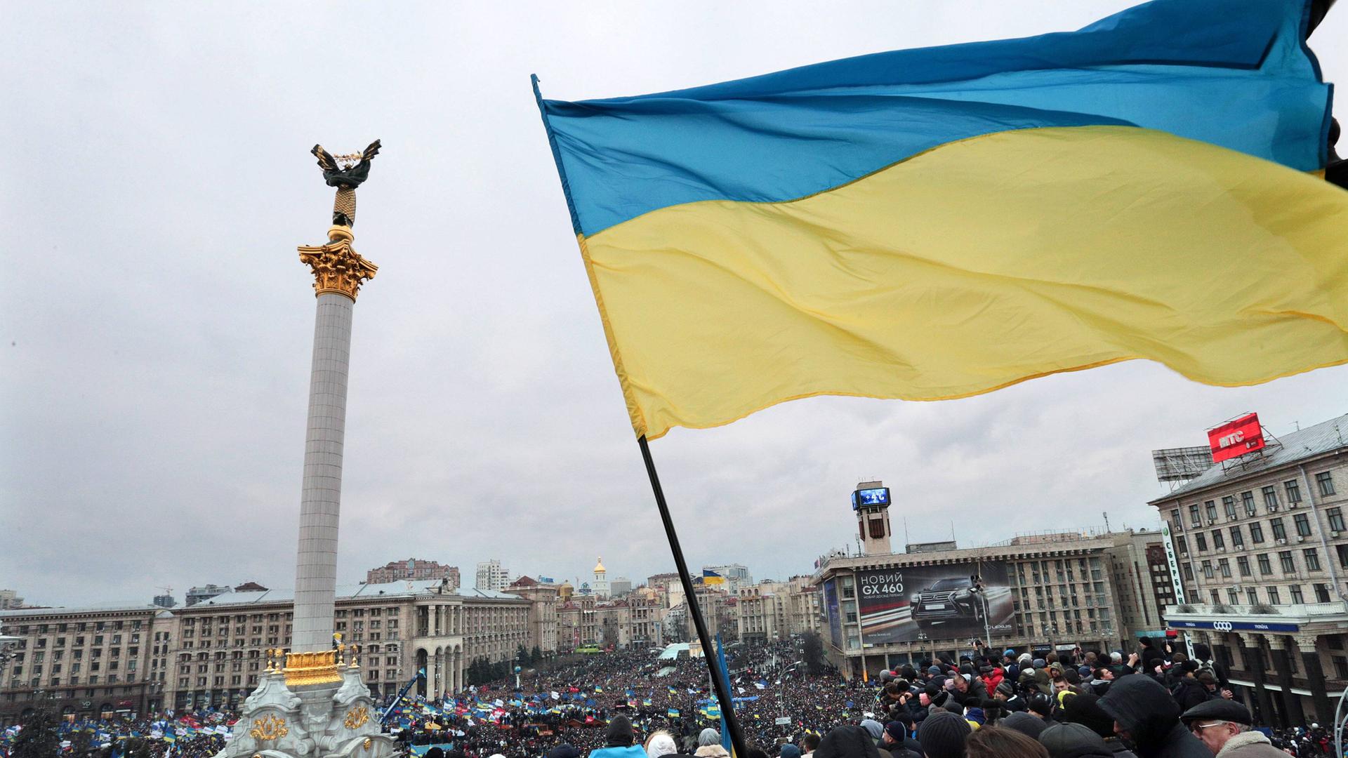 Blick auf den Maidan in Kiew.