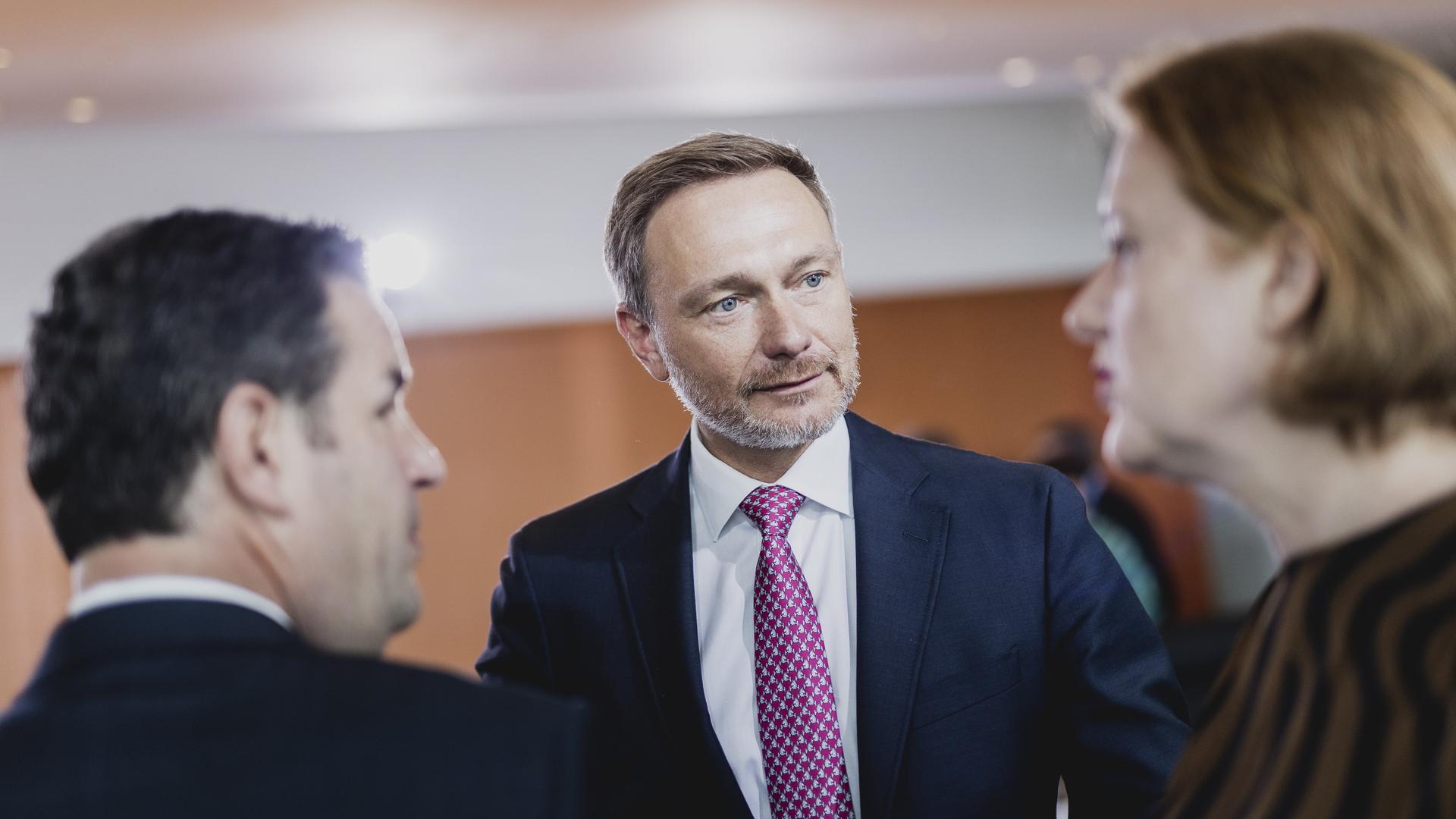 Hubertus Heil (SPD), Christian Lindner (FDP) und Lisa Paus (Bündnis 90/Die Grünen)