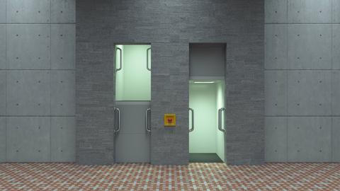 Ein 3D-Rendering zeigt ein Paternoster.
