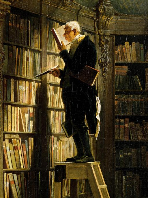 Gemälde "Der Bücherwurm" von Carl Spitzweg (1850) Gemälde "Der Bücherwurm" von Carl Spitzweg (1850)