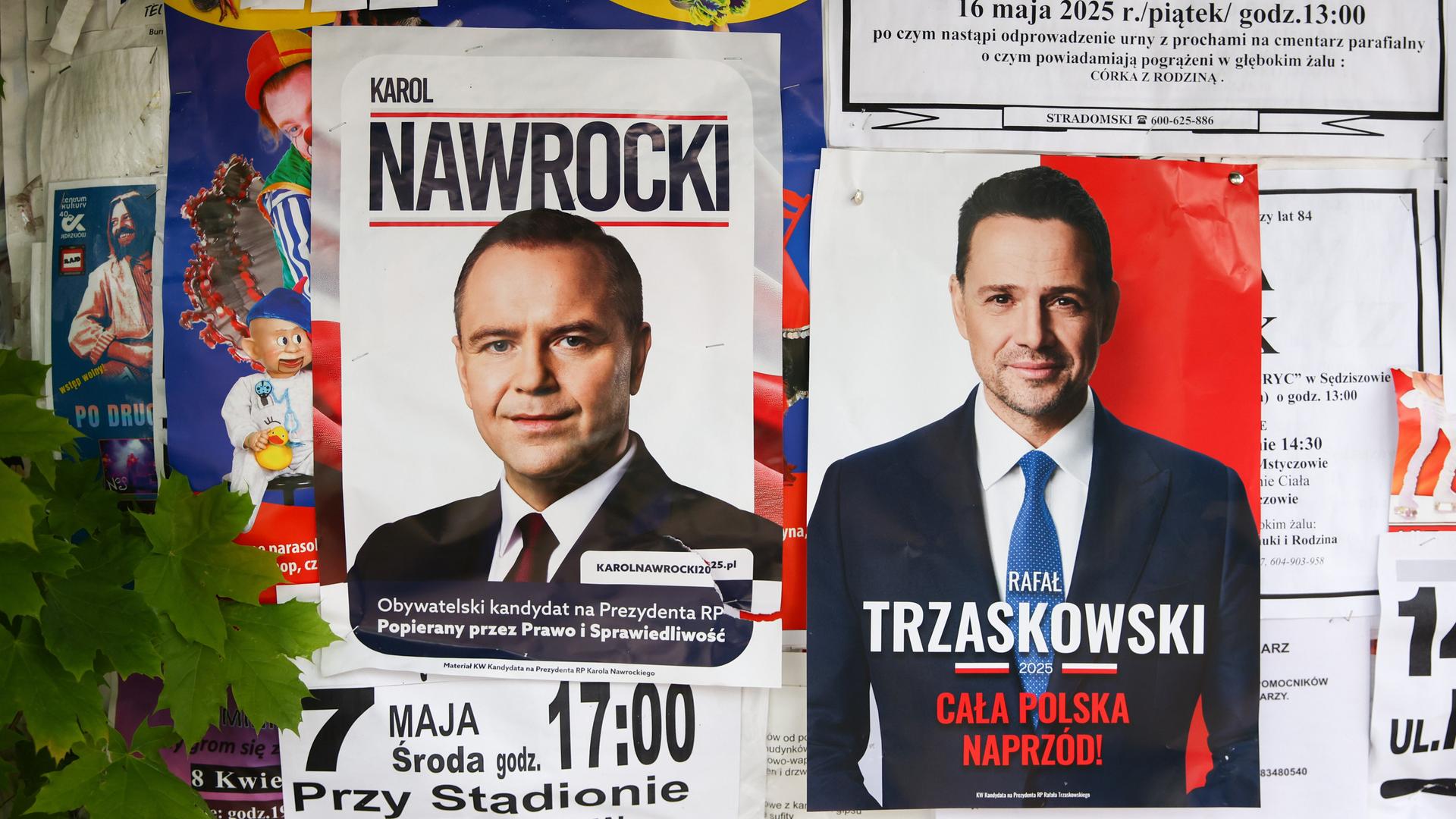 Wahlplakate von Karol Nawrocki und Rafał Trzaskowski Wahlplakate von Karol Nawrocki und Rafał Trzaskowski