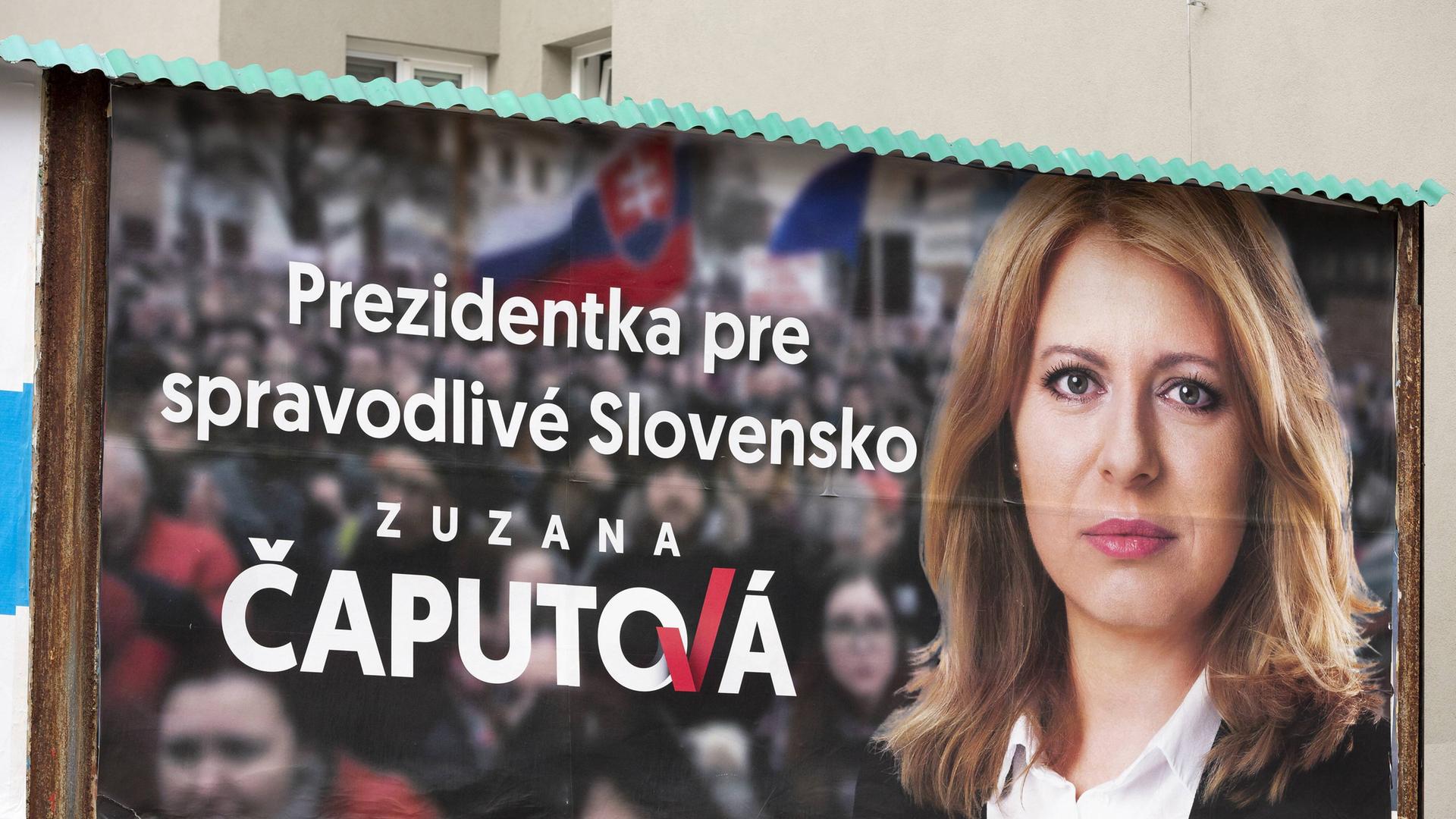 Wahlplakat Präsidentsschaftswahlen 2019 Slowakei Zuzana Čaputová