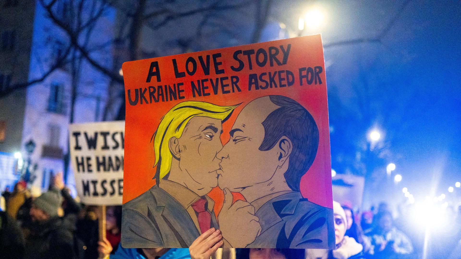 Proteste gegen Trump und Putin 24. Februar 2025 in Warschau