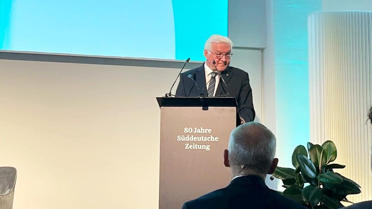 München: Bundespräsident Frank-Walter Steinmeier spricht bei der Jubiläumsfeier 80 Jahre Süddeutsche Zeitung. 