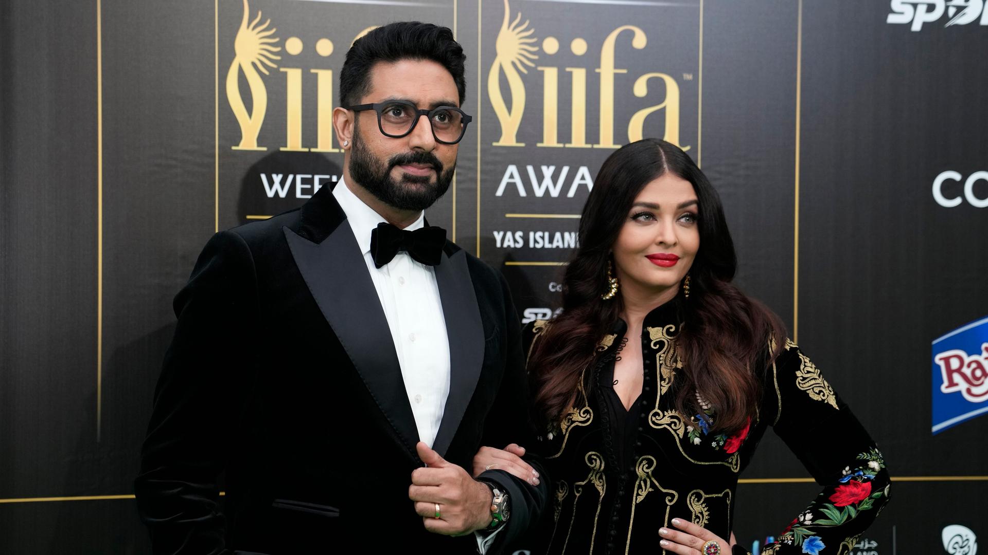 Das indische Schauspieler-Ehepaar Abhishek und Aishwarya Rai Bachchan bei einer Veranstaltung.