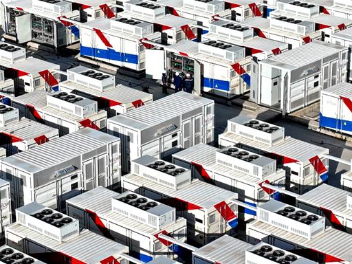 Symbolbild: Techniker installieren und testen Energiespeicher in Zhangye, China, im Februar 2025.