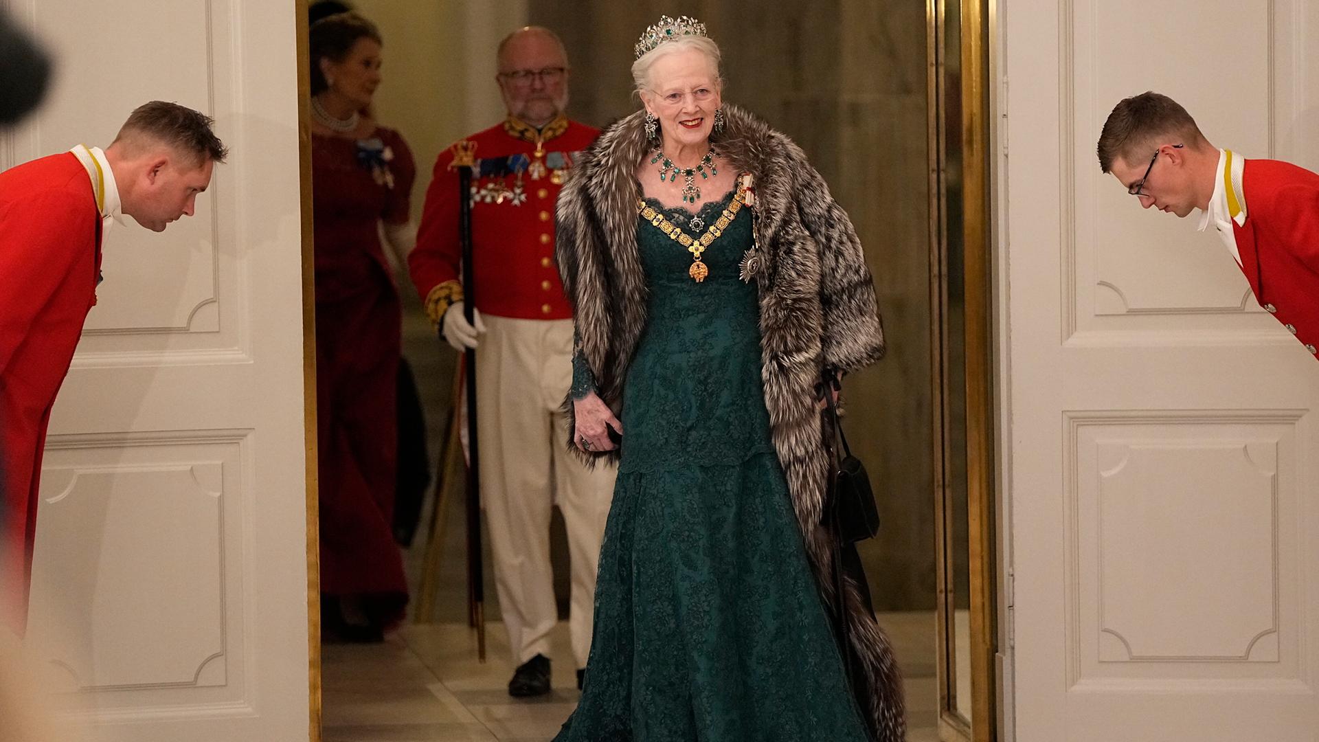 Königin Margrethe II. von Dänemark bei einem Staatsbankett