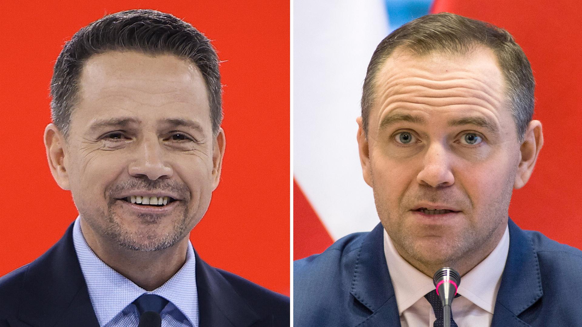 Die Portraitfotos beider Kandidaten sind in einer Collage nebeneinander zu sehen. 