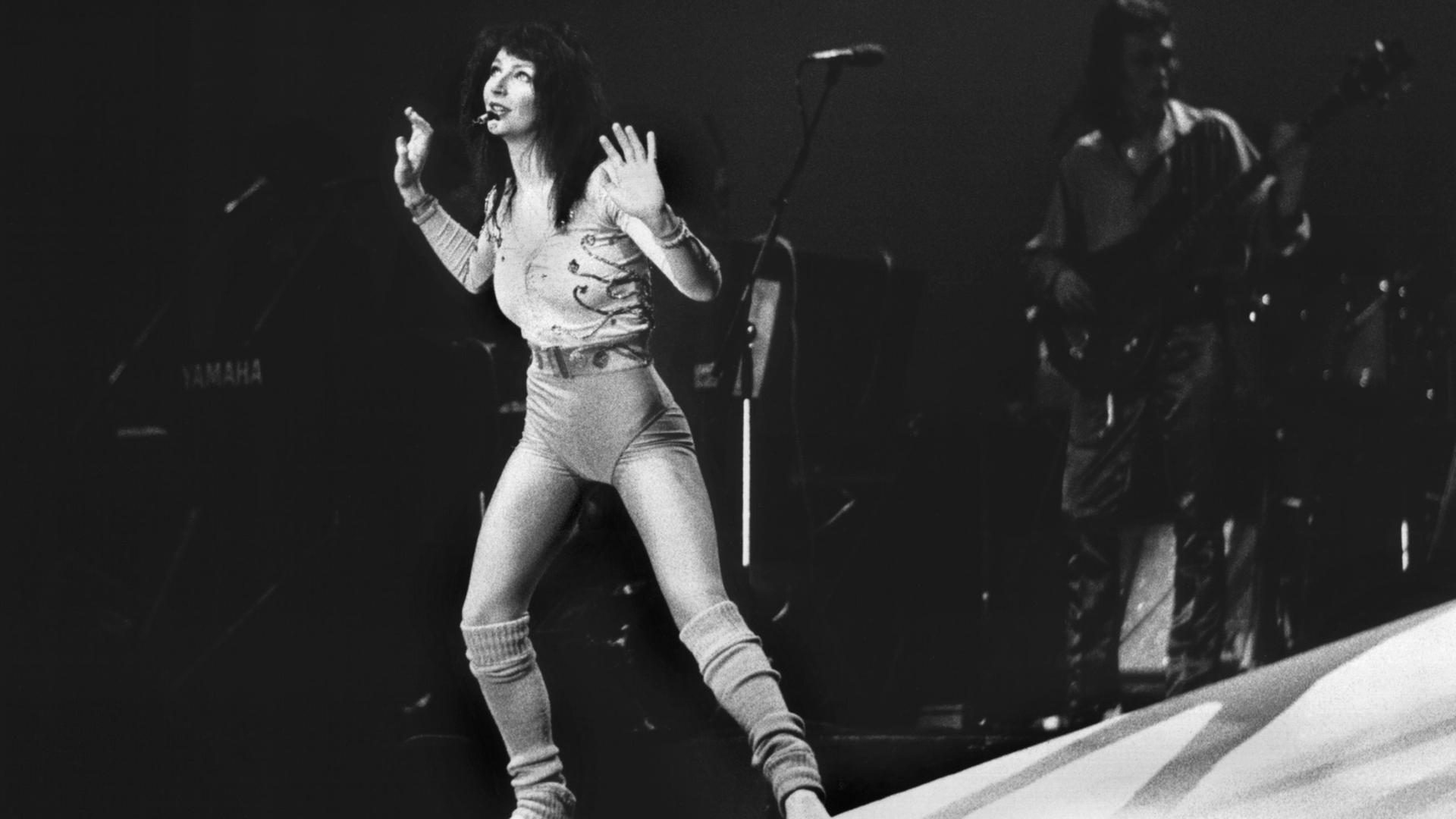Sängerin Kate Bush bei einem Auftritt in Frankfurt am Main in den 80er-Jahren.