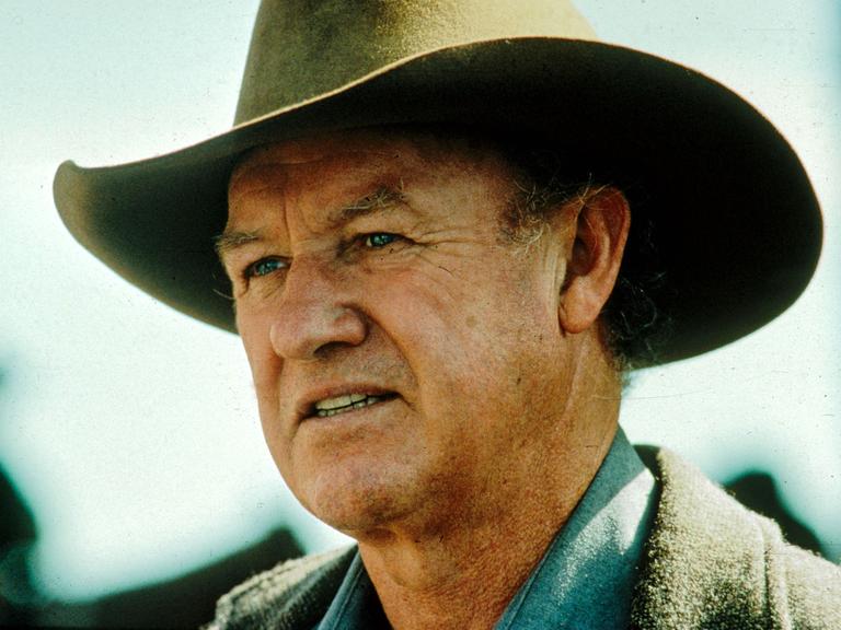 Der US-Schauspieler Gene Hackman als Cowboy  im Film "Erbarmungslos", einem Western aus dem Jahr 1992, bei dem Clint Eastwood Regie führte.