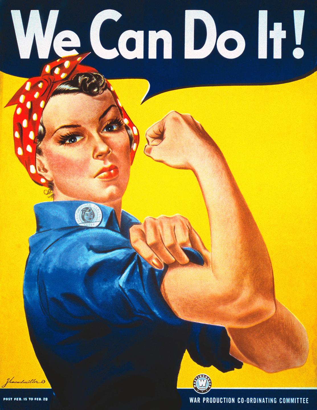 "Rosie the Riveter" gehört zu den kulturellen Ikonen der USA. Sie steht für die vielen Frauen, die während des Zweiten Weltkriegs in den Rüstungsfabriken arbeiteten. Die Frauen übernahmen dabei frühere männliche Jobs