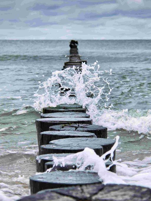 Wellenbrecher in der Ostsee
