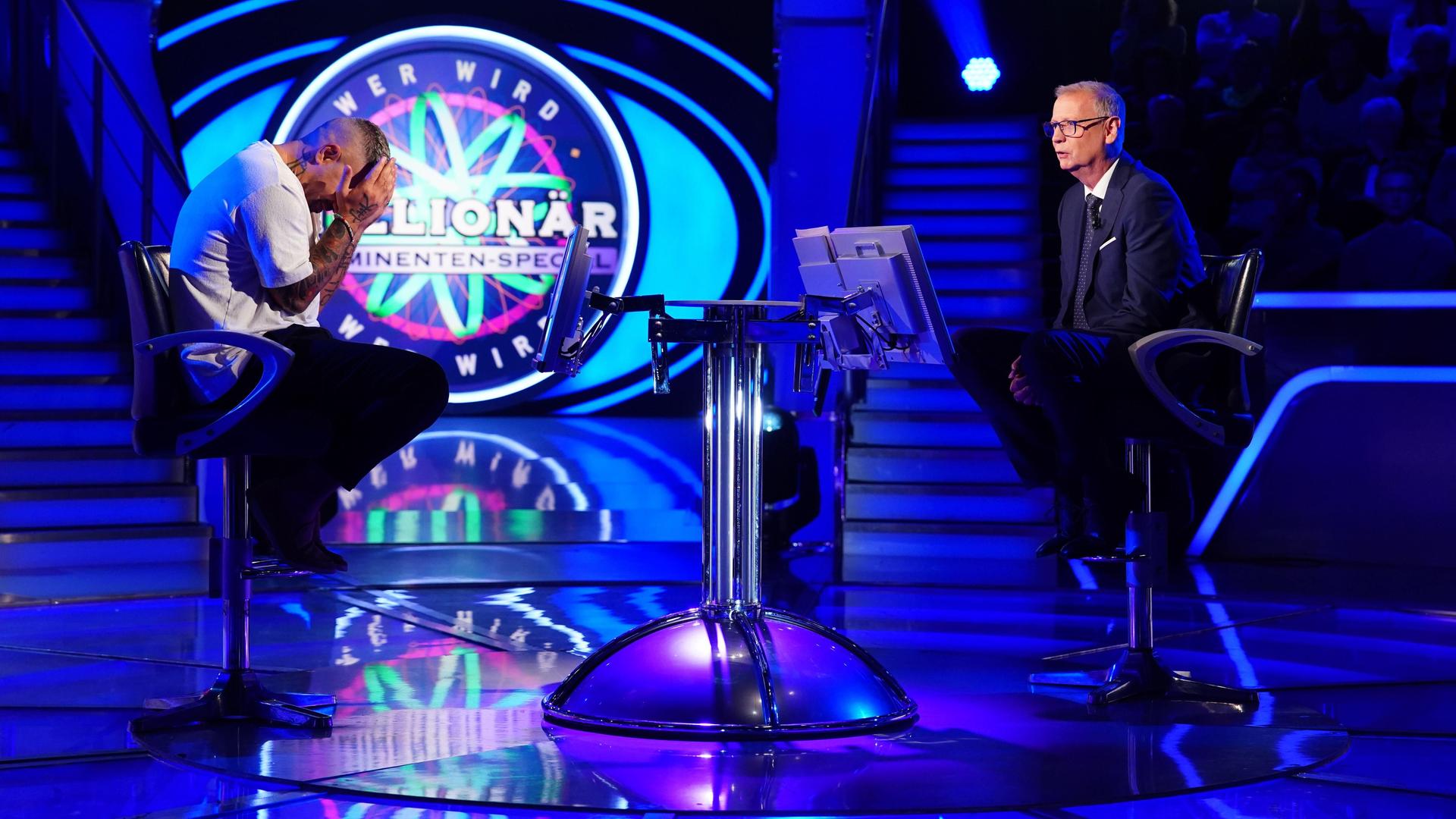 Bushido (l.) und Günther Jauch bei "Wer wird Millionär"