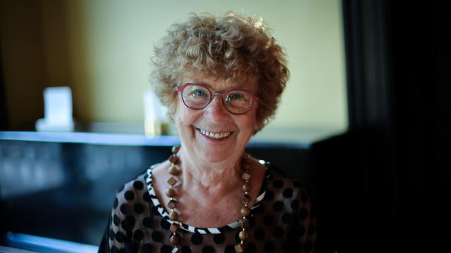 Sylvie Schenk, Autorin, bei einem Fototermin am Longlist-Abend des Deutschen Buchpreises 2023.