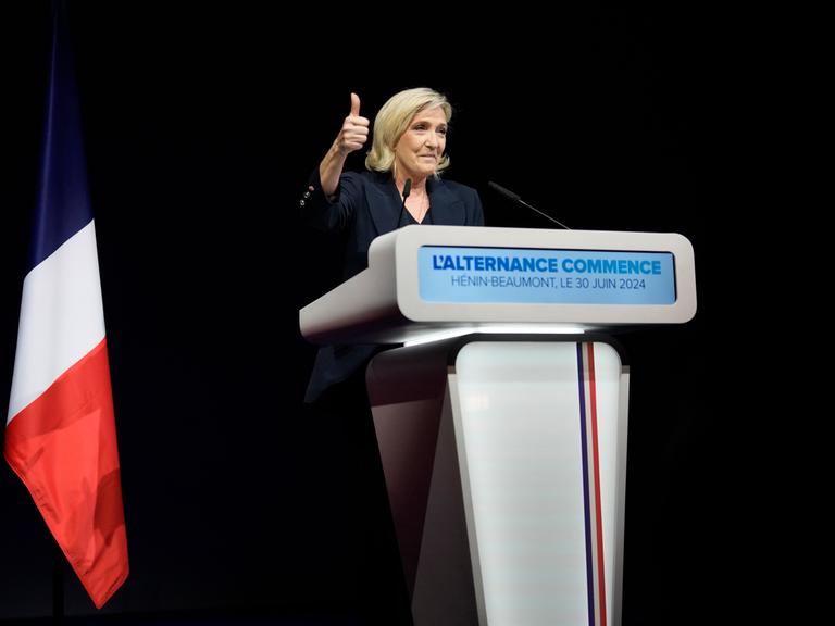 Marine Le Pen von der Partei Rassemblement National (RN)