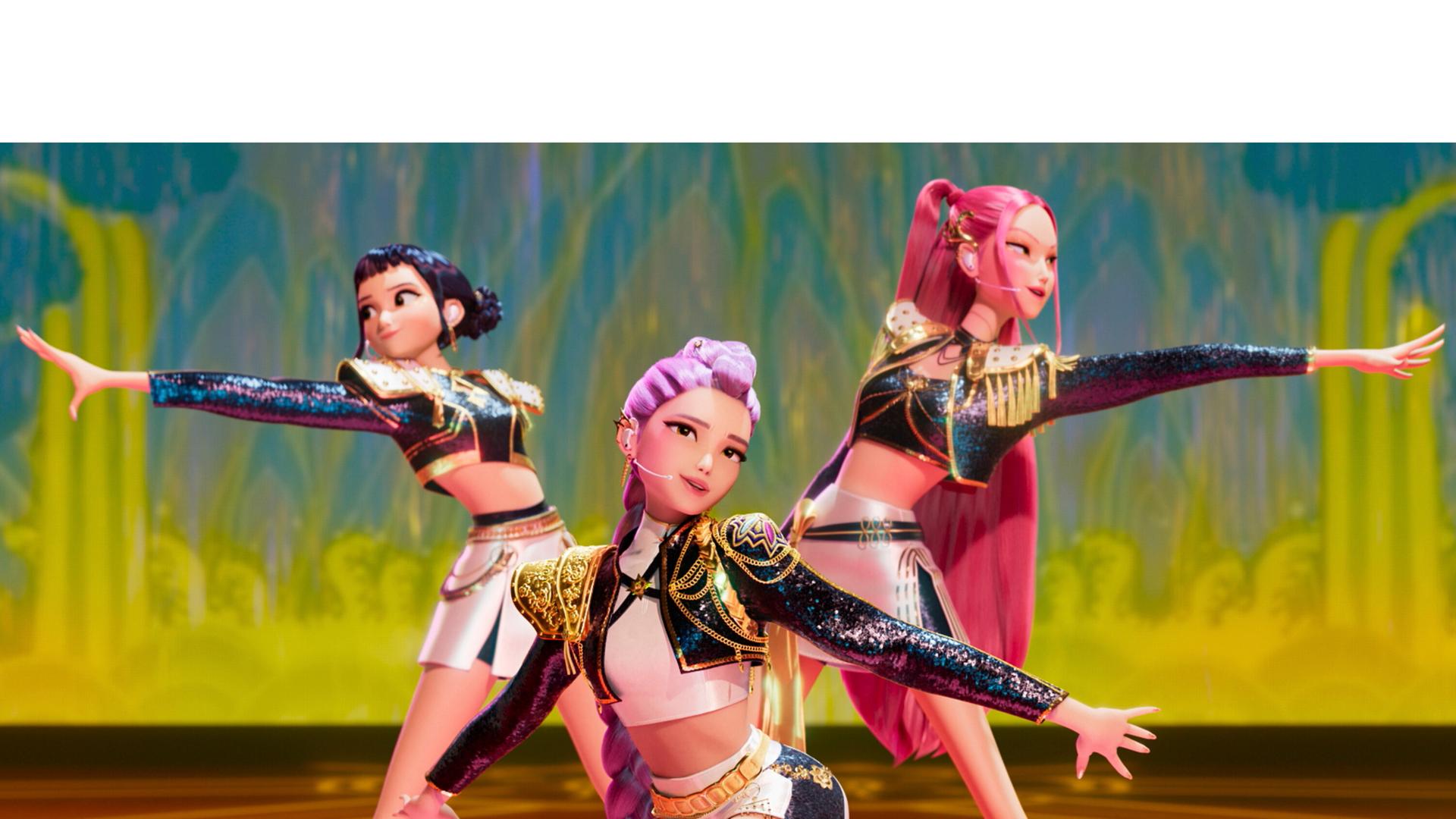 This image released by Netflix shows characters Zoey, from left, Rumi and Mira in a scene from "KPop Demon Hunters." (Netflix via AP) This image released by Netflix shows characters Zoey, from left, Rumi and Mira in a scene from "KPop Demon Hunters." (Netflix via AP)