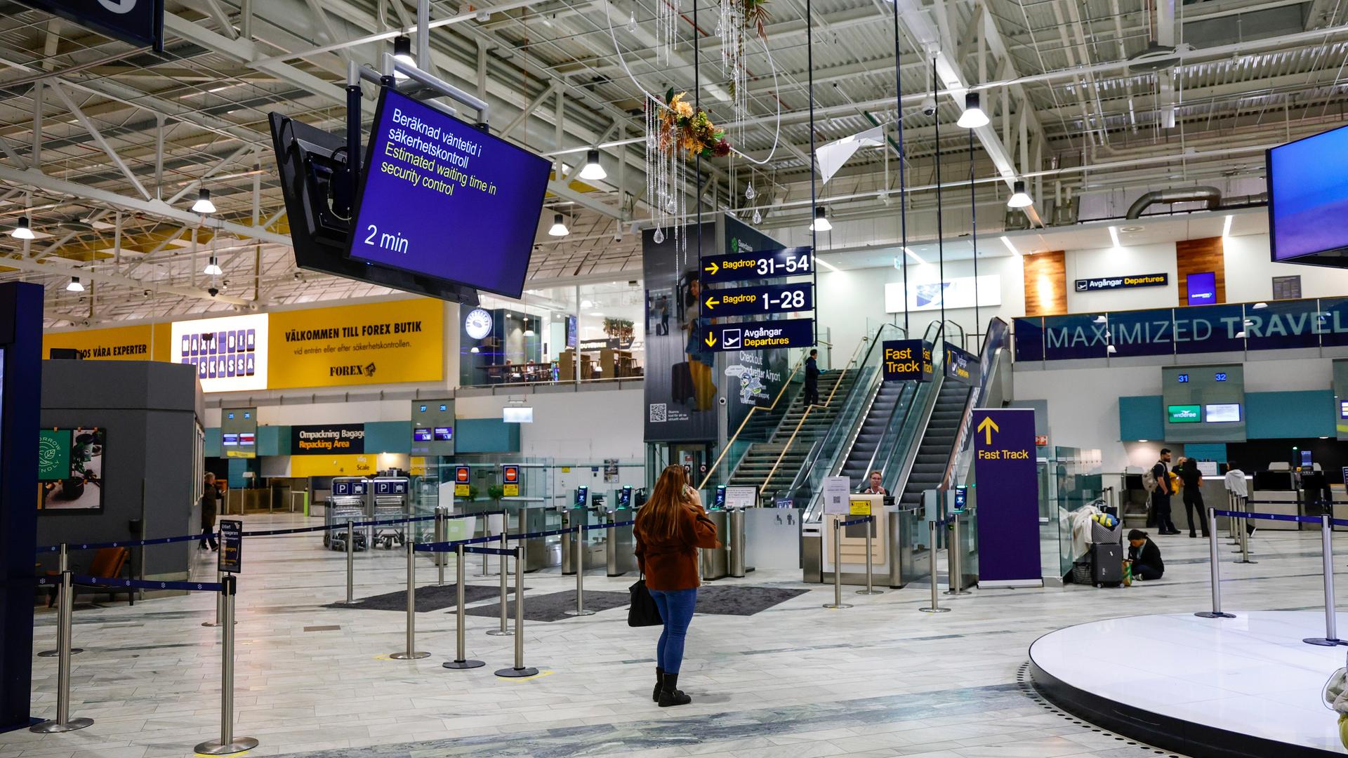 Abflughalle am Flughafen Göteborg in Schweden Abflughalle am Flughafen Göteborg in Schweden