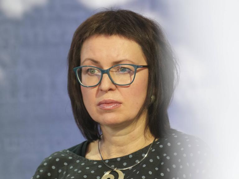 Porträt der ukrainischen Schriftstellerin Natalka Sniadanko auf der Leipziger Buchmesse 2025.