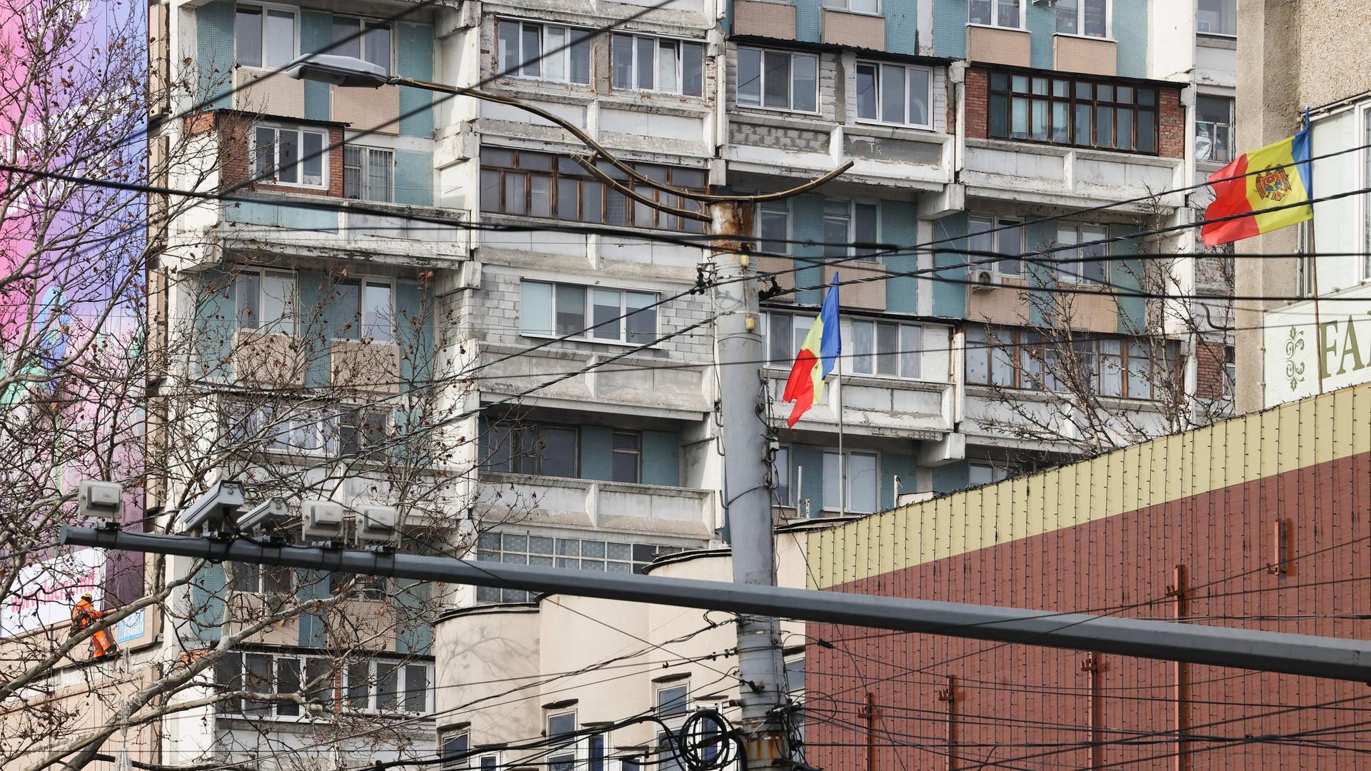 Blick auf ein Wohnhaus in Chisinau, der Hauptstadt der Republik Moldau