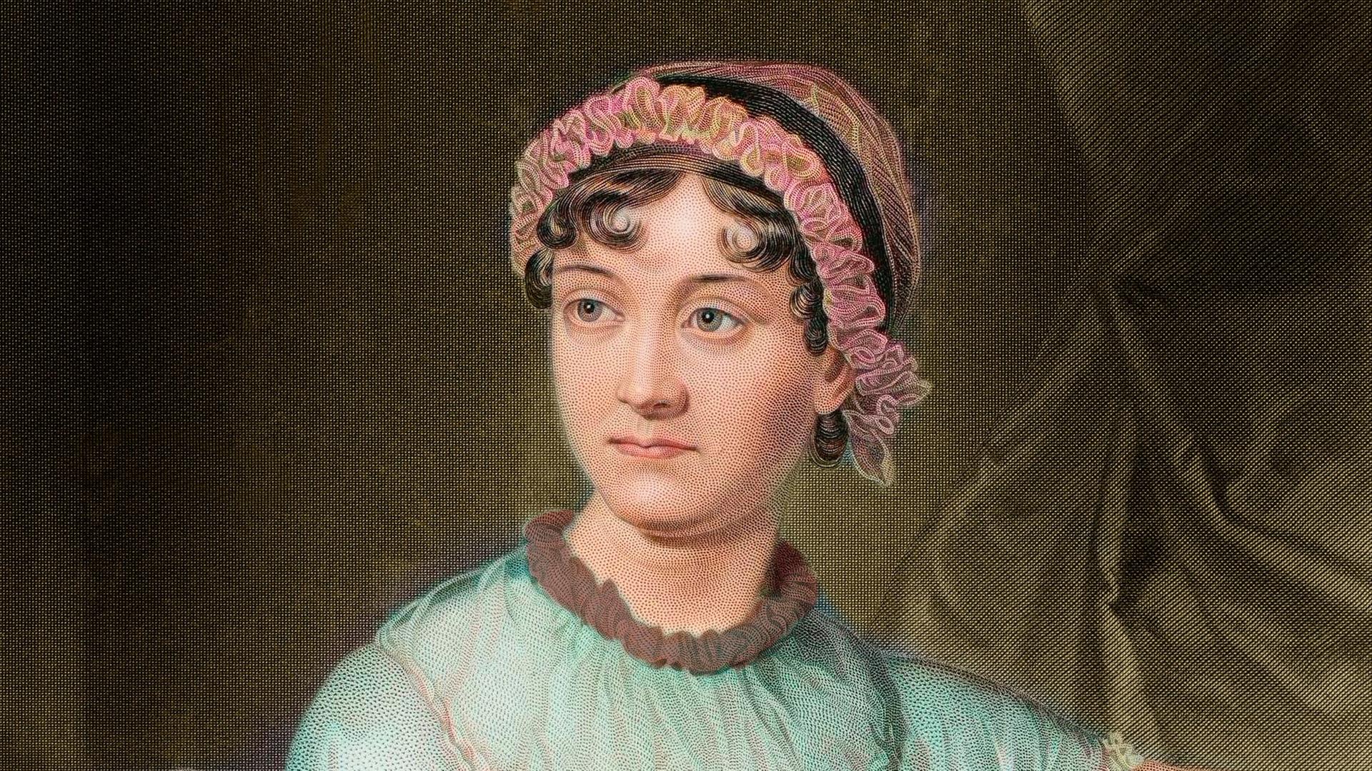 Historische Zeichnung von Jane Austen. Historische Zeichnung von Jane Austen.