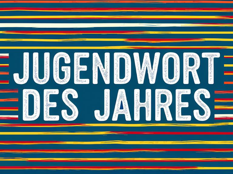 "Jugendwort des Jahres" steht in weiß auf bunt gezogenen Linien. "Jugendwort des Jahres" steht in weiß auf bunt gezogenen Linien.