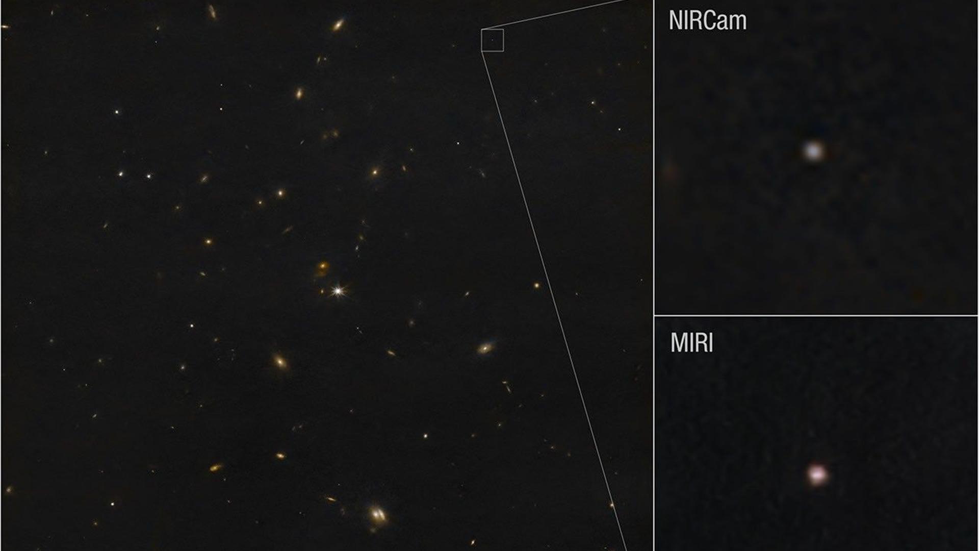 Aufnahmen des James-Webb-Weltraumteleskops zeigen viele Lichtflecken am Himmel.
