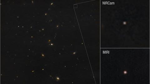Aufnahmen des James-Webb-Weltraumteleskops zeigen viele Lichtflecken am Himmel.

