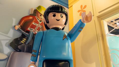 Eine Playmobil-Figur stellt Mr. Spock aus "Raumschiff Enterprise" nach