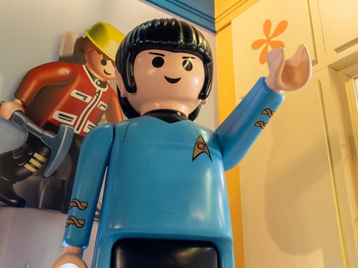 Eine Playmobil-Figur stellt Mr. Spock aus "Raumschiff Enterprise" nach