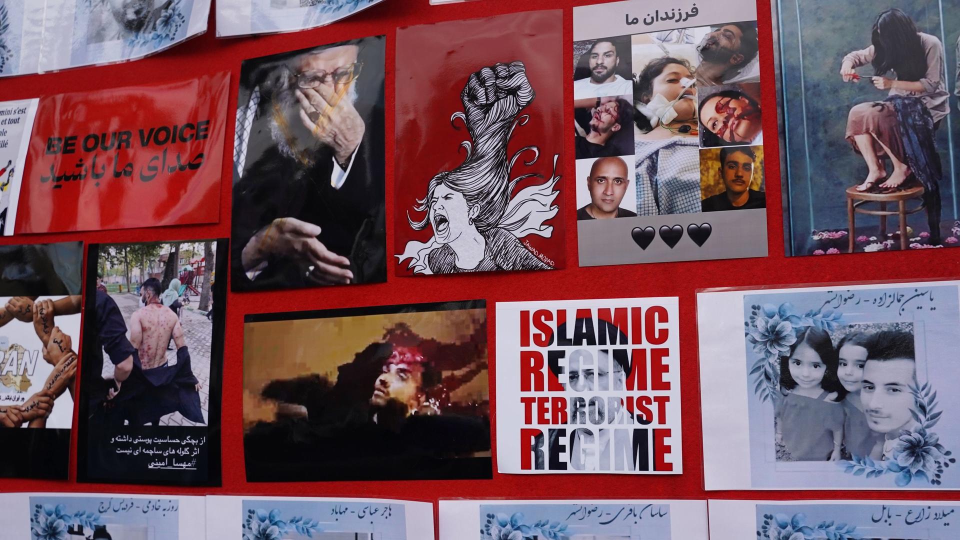 Proteste in Paris gegen das islamische Regime im Iran nach dem Tod der jungen Kurdin Mahsa Amini in Polizeigewahrsam Proteste in Paris gegen das islamische Regime im Iran nach dem Tod der jungen Kurdin Mahsa Amini in Polizeigewahrsam