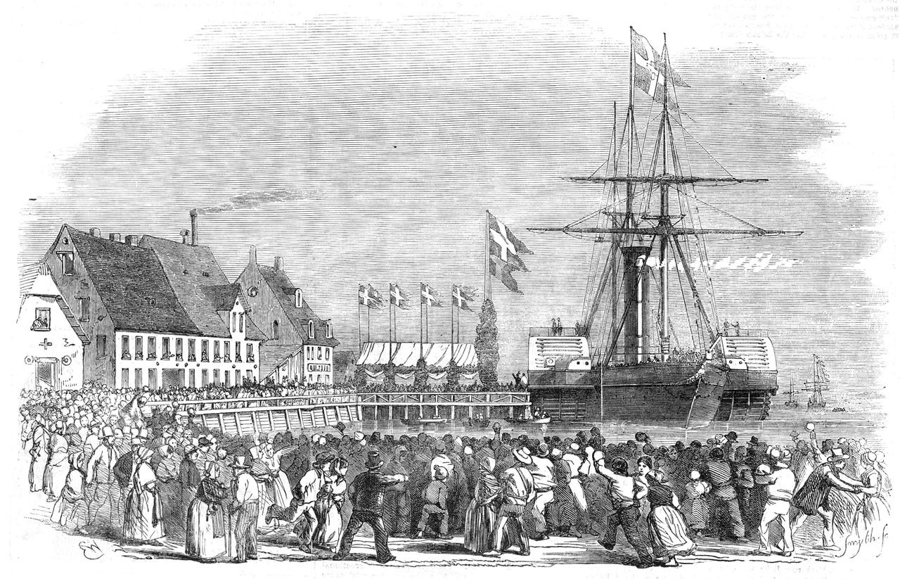 RECORD DATE NOT STATED Arrival of the King of Denmark at Flensburg, 1854. Creator: Smyth. Copyright:x9009x / IMAGO ,2913921  ACHTUNG: AUFNAHMEDATUM GESCHÄTZT PUBLICATIONxNOTxINxUK Copyright:9009x / IMAGO