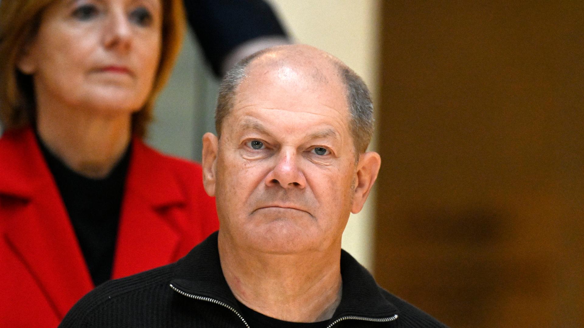 Olaf Scholz beim Pressetermin zur Klausur der SPD-Spitze zum Jahresauftakt im Willy-Brandt-Haus. Berlin, 08.01.2023