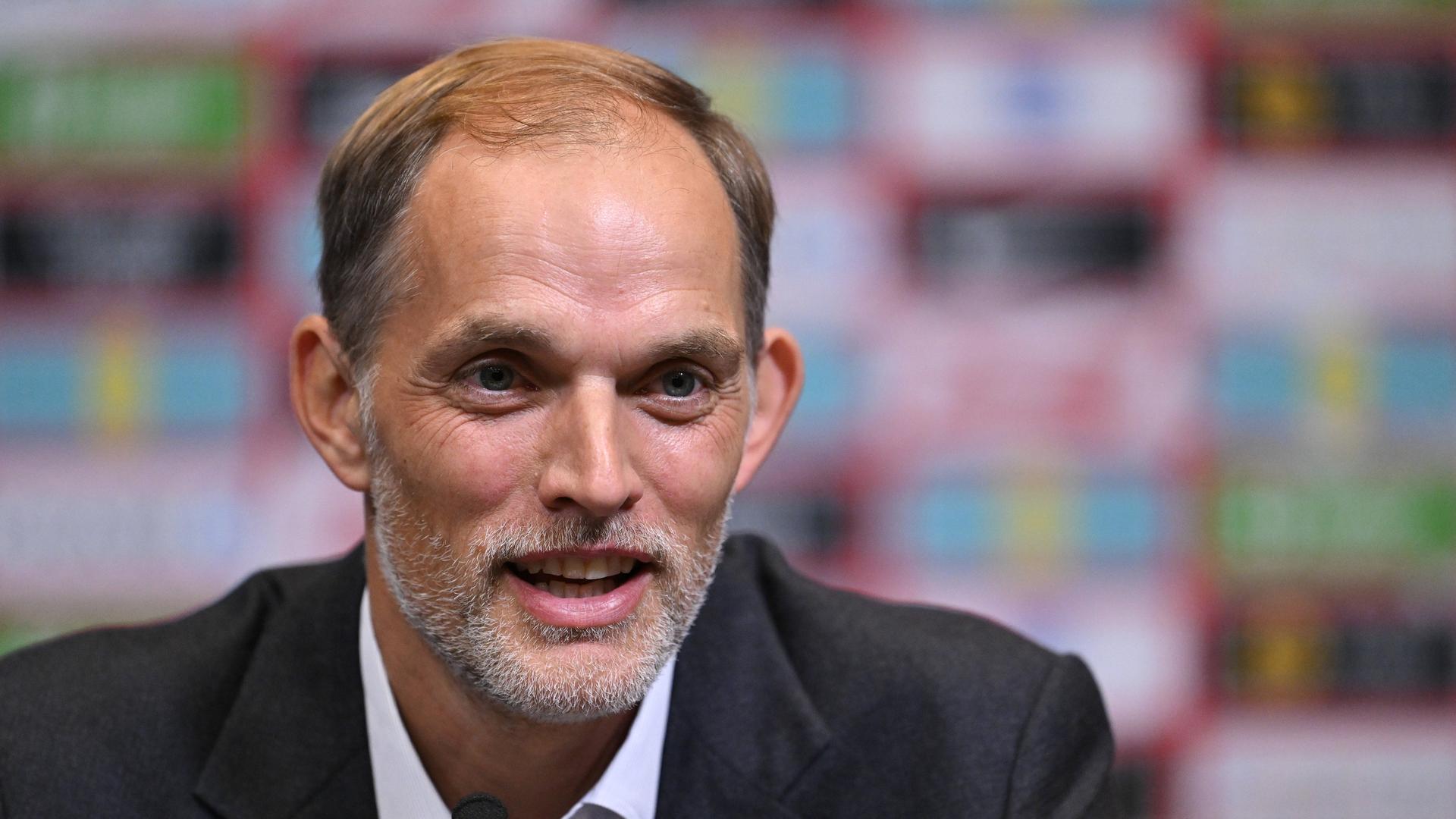 Thomas Tuchel bei seiner Vorstellung als englischer Fußball-Nationaltrainer.