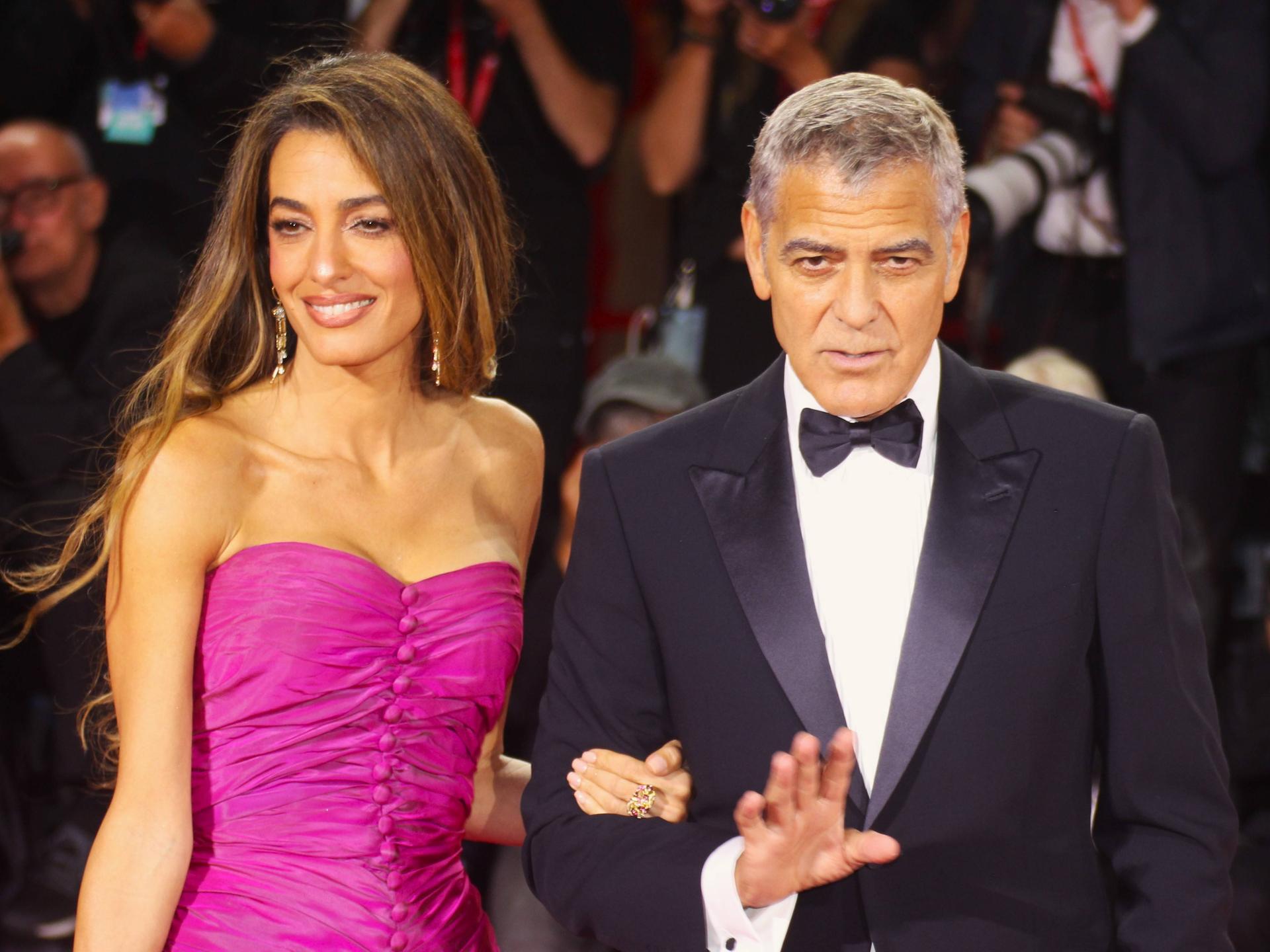 Amal Alamuddin Clooney und George Clooney beim Filmfestival Venedig, Italien
